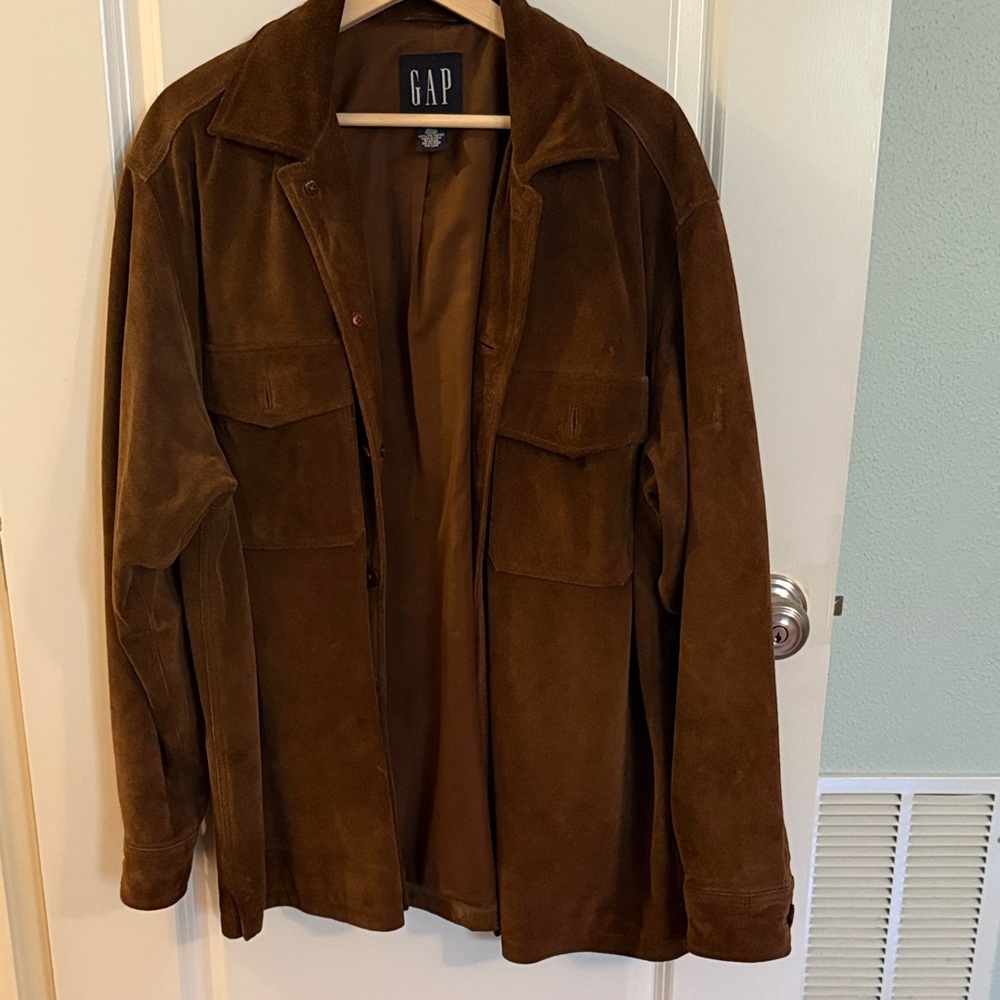 GAP Men's Rich Brown Suede Shirt Jacket
